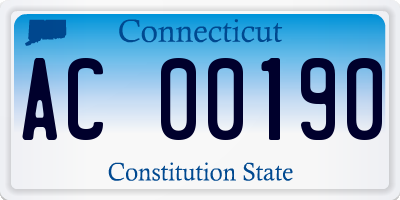 CT license plate AC00190