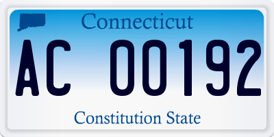 CT license plate AC00192
