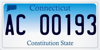 CT license plate AC00193