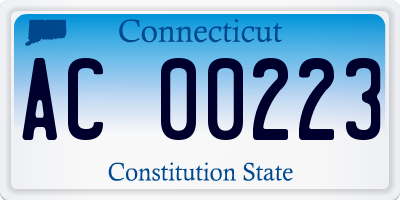CT license plate AC00223