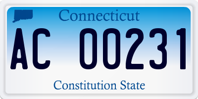 CT license plate AC00231
