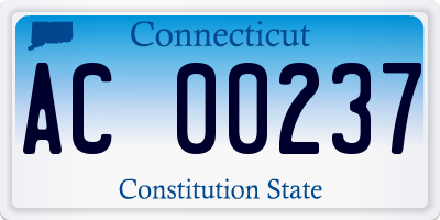 CT license plate AC00237