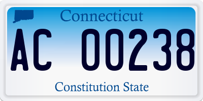 CT license plate AC00238