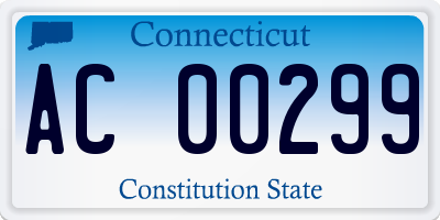 CT license plate AC00299