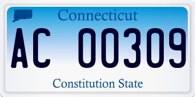 CT license plate AC00309