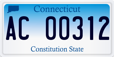 CT license plate AC00312