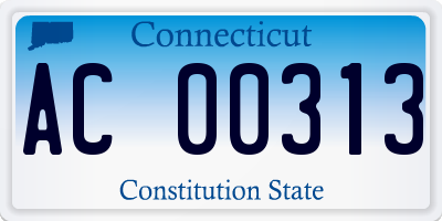 CT license plate AC00313