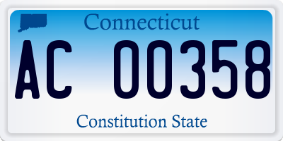 CT license plate AC00358