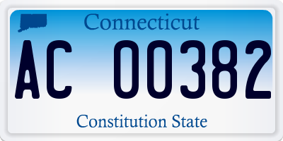 CT license plate AC00382