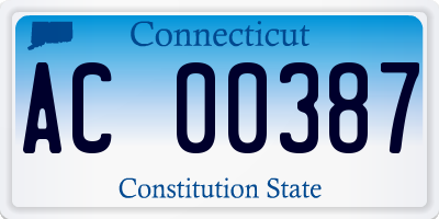 CT license plate AC00387