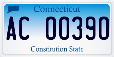 CT license plate AC00390