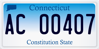 CT license plate AC00407