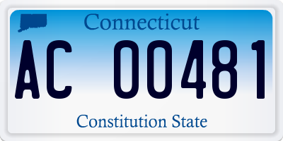 CT license plate AC00481