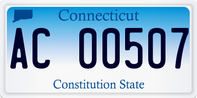 CT license plate AC00507