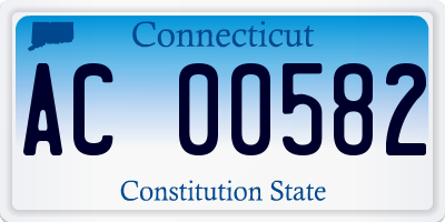 CT license plate AC00582