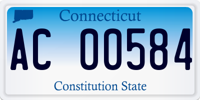 CT license plate AC00584