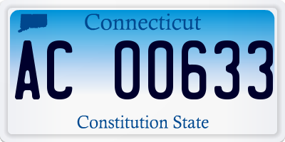 CT license plate AC00633