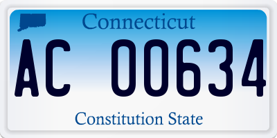 CT license plate AC00634