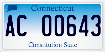 CT license plate AC00643