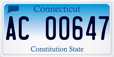CT license plate AC00647