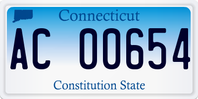 CT license plate AC00654