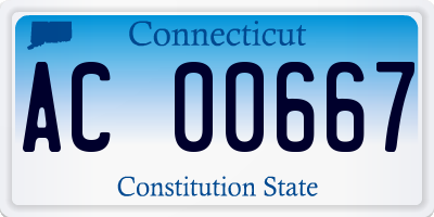 CT license plate AC00667