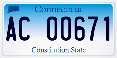 CT license plate AC00671