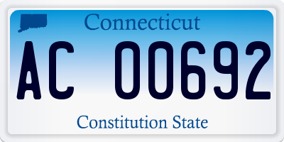 CT license plate AC00692