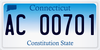 CT license plate AC00701