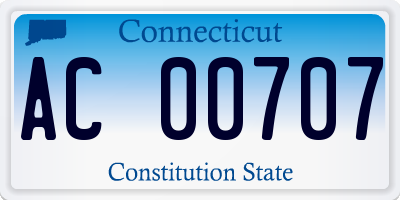 CT license plate AC00707