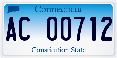 CT license plate AC00712