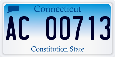 CT license plate AC00713