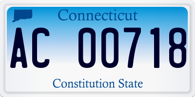 CT license plate AC00718