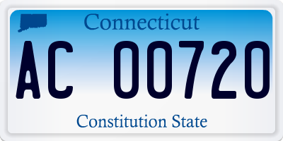 CT license plate AC00720