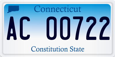 CT license plate AC00722