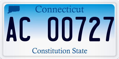 CT license plate AC00727