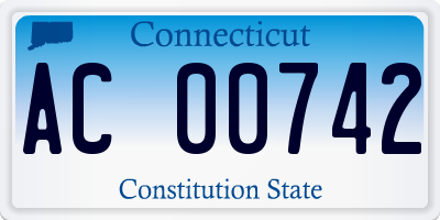 CT license plate AC00742