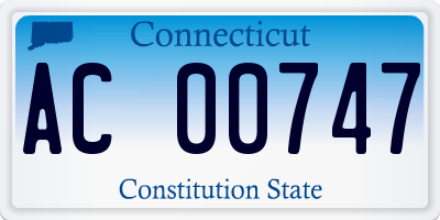 CT license plate AC00747