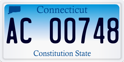 CT license plate AC00748