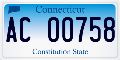 CT license plate AC00758