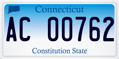 CT license plate AC00762