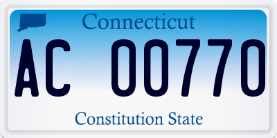 CT license plate AC00770