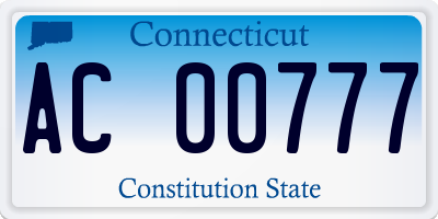 CT license plate AC00777