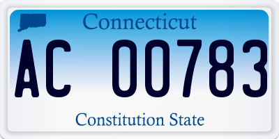 CT license plate AC00783