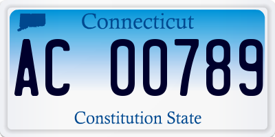 CT license plate AC00789