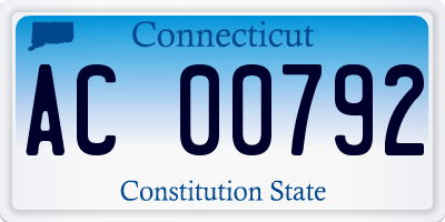 CT license plate AC00792