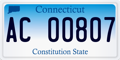 CT license plate AC00807