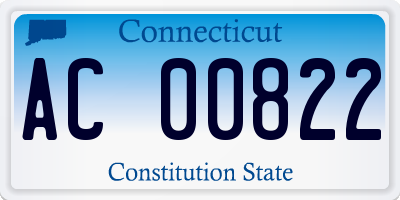 CT license plate AC00822