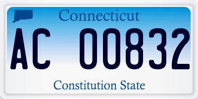 CT license plate AC00832