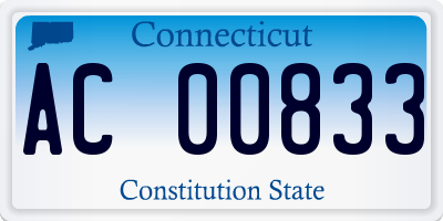 CT license plate AC00833